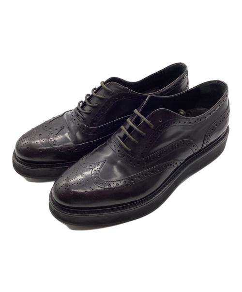 PRADA（プラダ）PRADA (プラダ) ウィングチップシューズ ブラック サイズ:35の古着・服飾アイテム