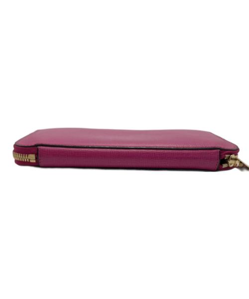 Valextra（ヴァレクストラ）Valextra (ヴァレクストラ) ラウンドジップ 12カード ピンクの古着・服飾アイテム