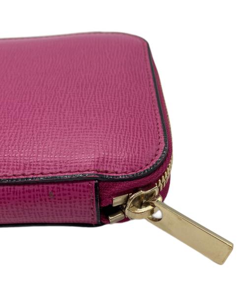 Valextra（ヴァレクストラ）Valextra (ヴァレクストラ) ラウンドジップ 12カード ピンクの古着・服飾アイテム