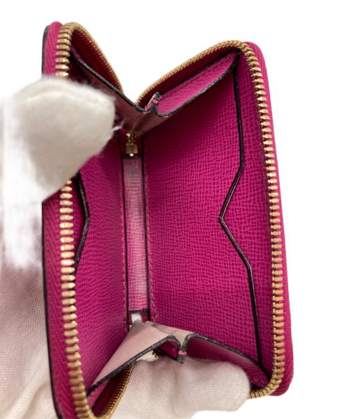 Valextra（ヴァレクストラ）Valextra (ヴァレクストラ) ラウンドジップ ミニ ウォレット ピンク サイズ:-の古着・服飾アイテム