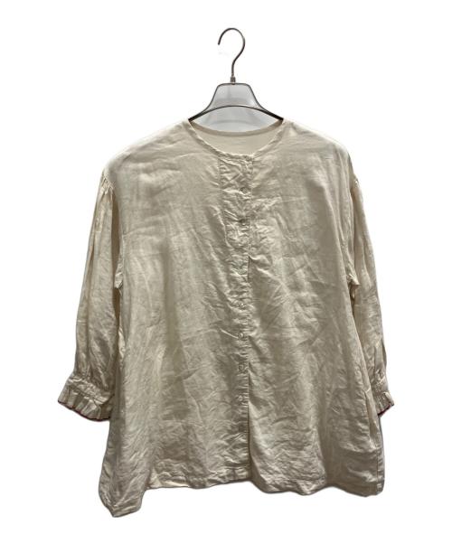 nest Robe（ネストローブ）nest Robe (ネストローブ) 袖口配色メローブラウス アイボリー サイズ:SIZE Freeの古着・服飾アイテム