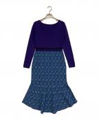 GRACE CONTINENTAL（グレースコンチネンタル）の古着「キカニットワンピース」｜ネイビー