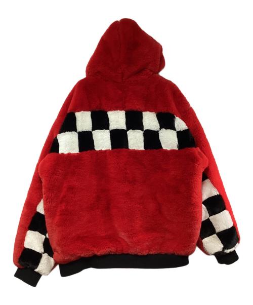 DANKE SCHON（ダンケ シェーン）DANKE SCHON (ダンケ シェーン) チェッカーファーブルゾン レッド サイズ:SIZE Fの古着・服飾アイテム