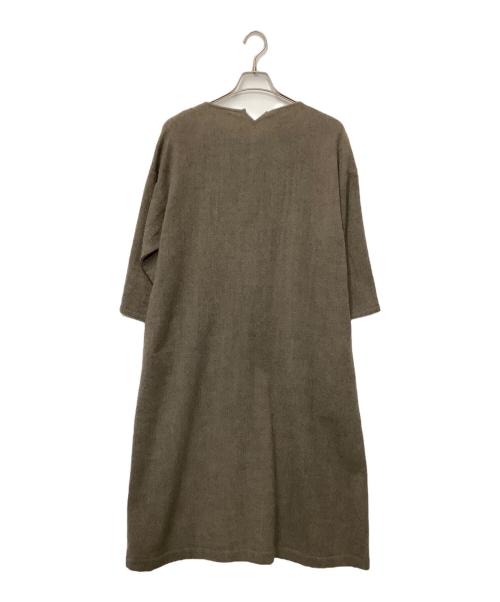THE HANDWORKS（ザ ハンドワークス）THE HANDWORKS (ザ ハンドワークス) フロントギャザーワンピース ブラウン サイズ:Freeの古着・服飾アイテム
