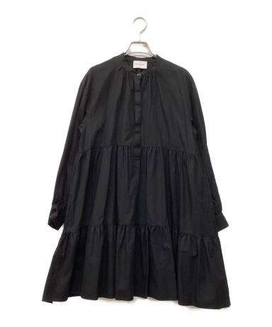 ユナイテッドアローズ コットン ティアード ミニ ワンピース チュニック　黒 中古・古着通販】UNITED ARROWS (ユナイテッドアローズ) コットン