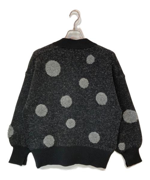 Adam et Rope（アダム エ ロペ）Adam et Rope (アダム エ ロペ) ループジャカードドットニットカーディガン ブラック サイズ:FREEの古着・服飾アイテム