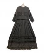 PLACE NATIONALEプレイスナショナル）の古着「エンブロイダリーワンピース」｜ブラック