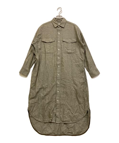 ticca（ティッカ）TICCA (ティッカ) コットンワークシャツワンピース カーキ サイズ:SIZE Freeの古着・服飾アイテム
