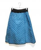 CACUMAカクマ）の古着「キルティングのリバーシブルタックスカート」｜ブルー