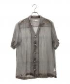 CMMN SWDNコモンスウェーデン）の古着「シルクストライプシアーシャツ」｜グレー