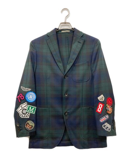 BOGLIOLI（ボリオリ）BOGLIOLI (ボリオリ) ブラックウォッチカスタムテーラードジャケット グリーン サイズ:44の古着・服飾アイテム