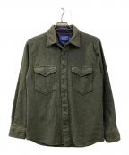 PENDLETON×OUTDOORSMANペンドルトン×アウトドアズマン）の古着「ウールシャツ」｜グリーン