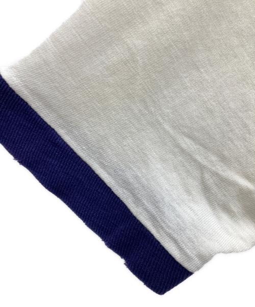-（-）- (-) ヴィンテージ リンガーTシャツ ホワイト×パープル サイズ:-の古着・服飾アイテム