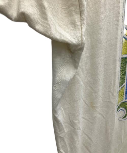 -（-）- (-) ヴィンテージ リンガーTシャツ ホワイト×パープル サイズ:-の古着・服飾アイテム