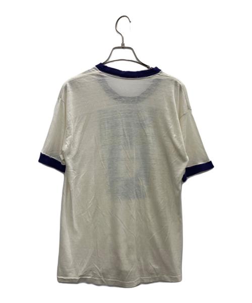 -（-）- (-) ヴィンテージ リンガーTシャツ ホワイト×パープル サイズ:-の古着・服飾アイテム
