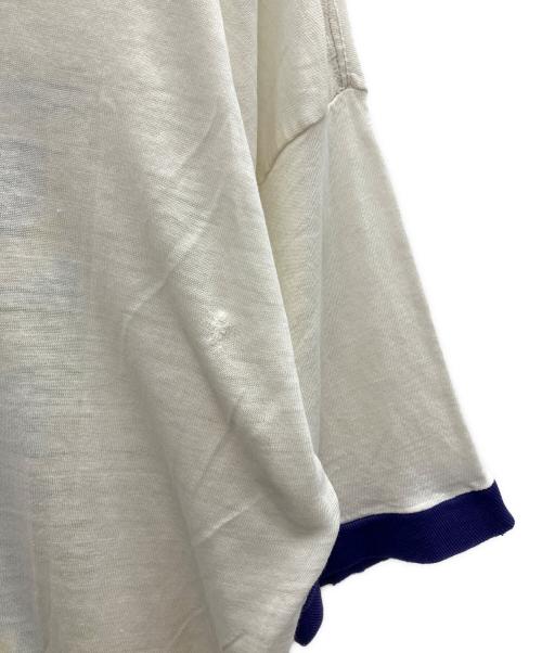 -（-）- (-) ヴィンテージ リンガーTシャツ ホワイト×パープル サイズ:-の古着・服飾アイテム