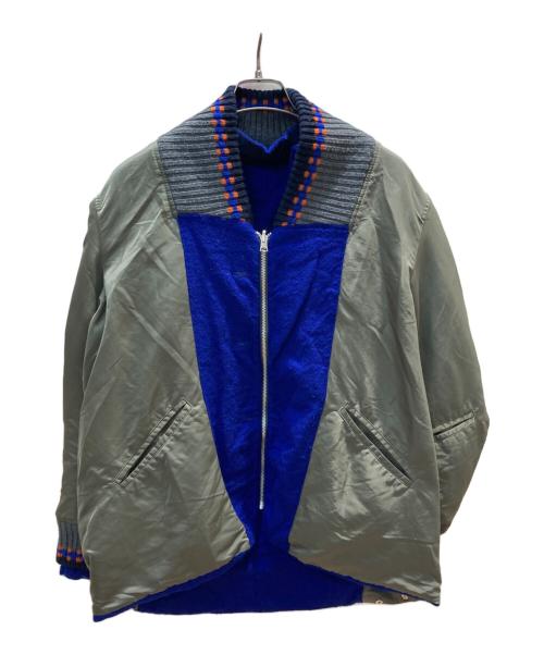 sacai（サカイ）sacai (サカイ) Solid Shrivel Jacket オリーブ×ブルー サイズ:1の古着・服飾アイテム