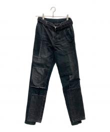sacai（サカイ）の古着「Patch Work Denim Pants」｜ブラック