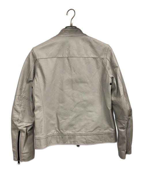 AOURE（アウール）AOURE (アウール) ウォッシュドレザー ライダースジャケット アイボリー サイズ:Sの古着・服飾アイテム