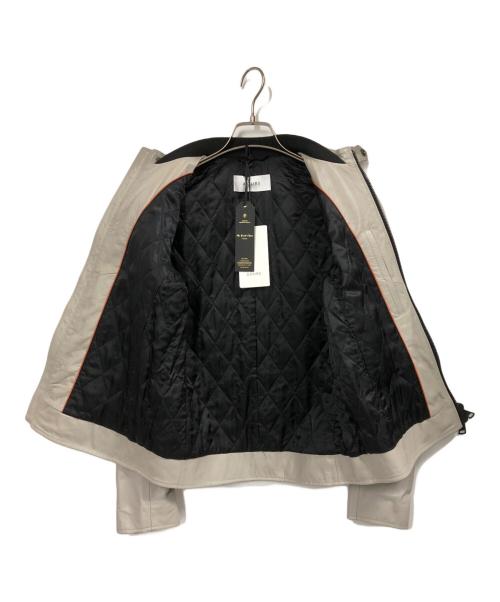 AOURE（アウール）AOURE (アウール) ウォッシュドレザー ライダースジャケット アイボリー サイズ:Sの古着・服飾アイテム