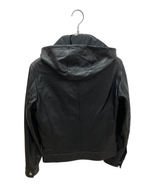 EMMETI（エンメティ）EMMETI (エンメティ) JURI HOODIE ラムレザージャケット ブラック サイズ:42の古着・服飾アイテム