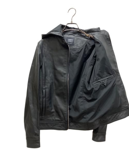 EMMETI（エンメティ）EMMETI (エンメティ) JURI HOODIE ラムレザージャケット ブラック サイズ:42の古着・服飾アイテム