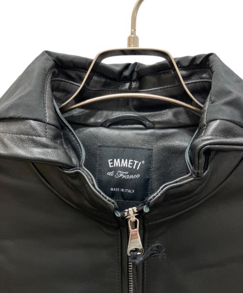 EMMETI（エンメティ）EMMETI (エンメティ) JURI HOODIE ラムレザージャケット ブラック サイズ:42の古着・服飾アイテム