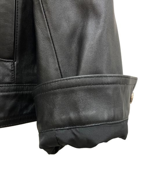 EMMETI（エンメティ）EMMETI (エンメティ) JURI HOODIE ラムレザージャケット ブラック サイズ:42の古着・服飾アイテム