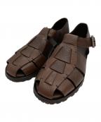 PARABOOT×BEAMS Fパラブーツ×ビームスエフ）の古着「PACIFIC シュリンクレザー グルカサンダル」｜ブラウン