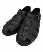 PARABOOT×BEAMS Fパラブーツ×ビームスエフ）の古着「PACIFIC グレインレザー グルカサンダル」｜ブラック