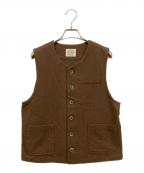 atelier naruseアトリエナルセ）の古着「cotton linen flux gabardine vest」｜ブラウン