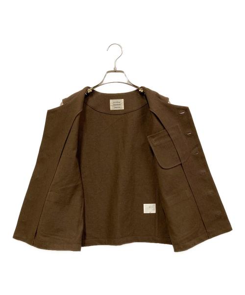 atelier naruse（アトリエナルセ）atelier naruse (アトリエナルセ) cotton linen flux gabardine vest ブラウン サイズ:SIZE Freeの古着・服飾アイテム