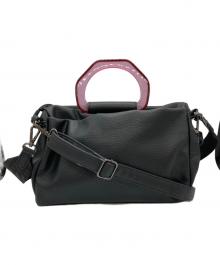 ear PAPILLONNER（イアパピヨネ）の古着「Dパーツミドルショルダーバッグ」｜ブラック