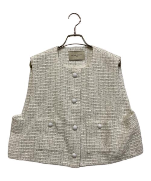 UNITED ARROWS（ユナイテッドアローズ）UNITED ARROWS (ユナイテッドアローズ) メタリックシャイン ツイード ベスト ホワイト サイズ:FREEの古着・服飾アイテム