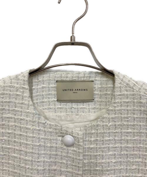 UNITED ARROWS（ユナイテッドアローズ）UNITED ARROWS (ユナイテッドアローズ) メタリックシャイン ツイード ベスト ホワイト サイズ:FREEの古着・服飾アイテム