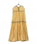 HERITANOVUMヘリテノーム）の古着「ローンカフタンワンピース」｜イエロー