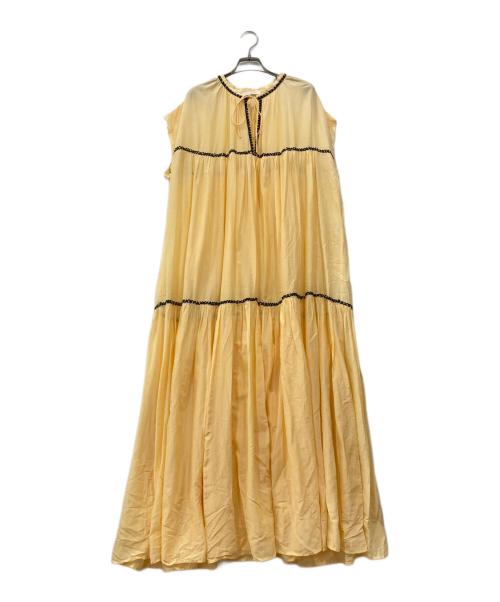 HERITANOVUM（ヘリテノーム）HERITANOVUM (ヘリテノーム) ローンカフタンワンピース イエロー サイズ:Freeの古着・服飾アイテム