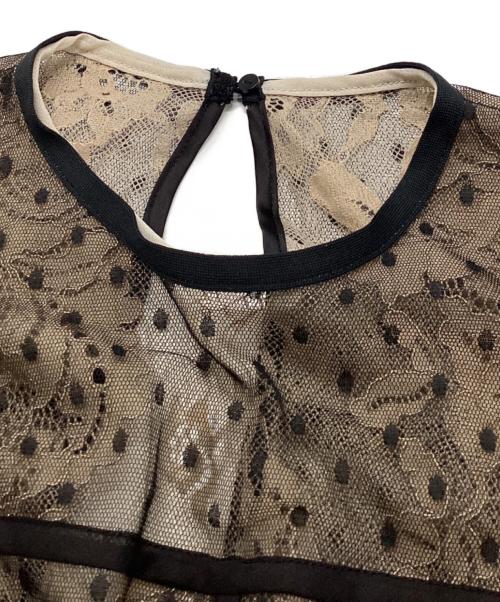 FRAY ID（フレイ アイディー）FRAY ID (フレイ アイディー) ドットチュールドレス ブラックの古着・服飾アイテム