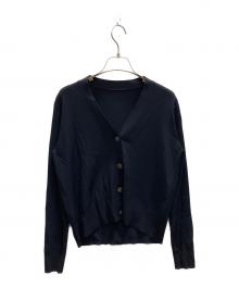 SOEJU（ソージュ）の古着「Vネックショートニットカーディガン」｜ネイビー