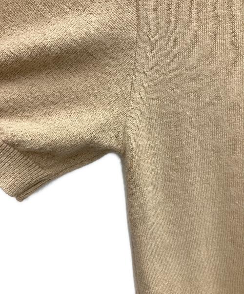MOONCASTEL（ムーンキャッスル）MOONCASTEL (ムーンキャッスル) ニットポロシャツ ベージュ サイズ:Mの古着・服飾アイテム