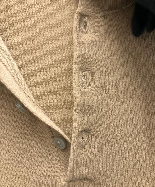 MOONCASTEL（ムーンキャッスル）MOONCASTEL (ムーンキャッスル) ニットポロシャツ ベージュ サイズ:Mの古着・服飾アイテム