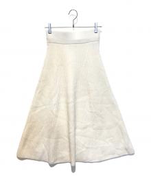 ICHI Antiquites（イチアンティークス）の古着「リブホールガーメントニットスカート」｜アイボリー