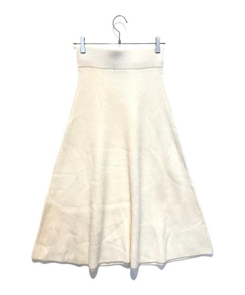 ICHI Antiquites（イチアンティークス）ICHI Antiquites (イチアンティークス) リブホールガーメントニットスカート アイボリー サイズ:Freeの古着・服飾アイテム