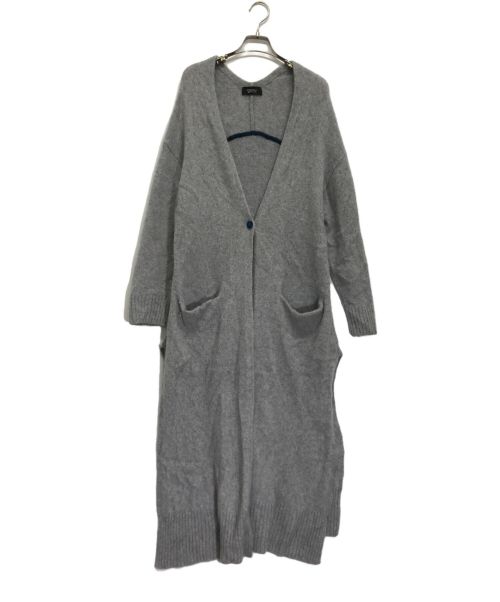 Velnica（ヴェルニカ）Velnica (ヴェルニカ) ラクーンブレンドロングカーディガン グレー サイズ:記載なしの古着・服飾アイテム