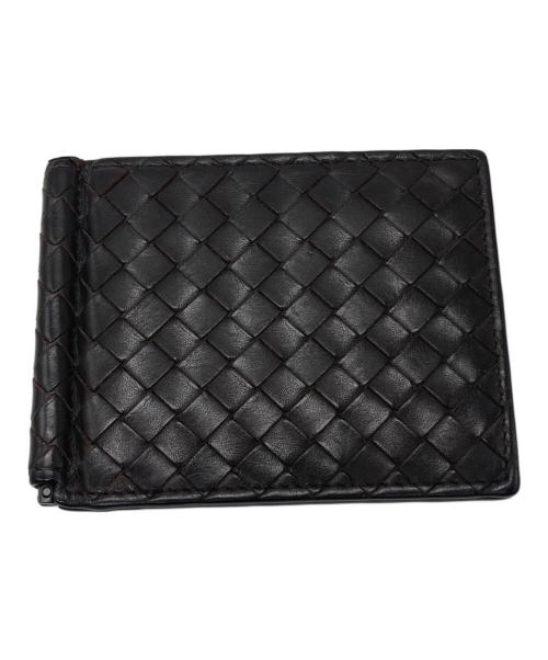 BOTTEGA VENETA（ボッテガベネタ）BOTTEGA VENETA (ボッテガベネタ) マネークリップ付き 二つ折り財布 ブラウンの古着・服飾アイテム