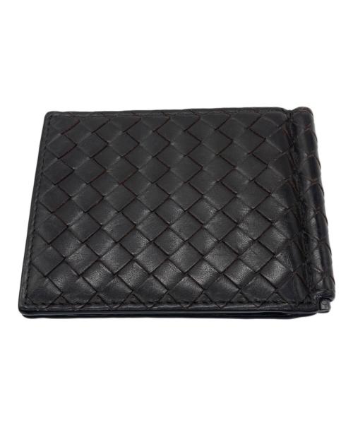 BOTTEGA VENETA（ボッテガベネタ）BOTTEGA VENETA (ボッテガベネタ) マネークリップ付き 二つ折り財布 ブラウンの古着・服飾アイテム