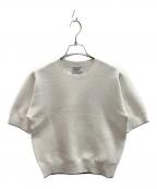 UNITED ARROWSユナイテッドアローズ）の古着「ラメライン ショートスリーブ ニット」｜ホワイト