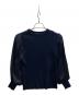 BARNEYS NEWYORK（バーニーズ・ニューヨーク）の古着「異素材ボリュームスリーブニット」｜ネイビー