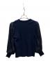 BARNEYS NEWYORK (バーニーズ・ニューヨーク) 異素材ボリュームスリーブニット ネイビー サイズ:フリー：5000円