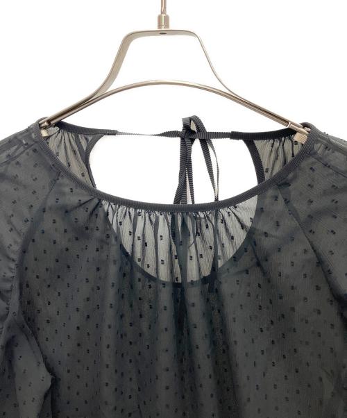 Noble（ノーブル）Noble (ノーブル) ドットシアーシフォンブラウス ブラック サイズ:-の古着・服飾アイテム